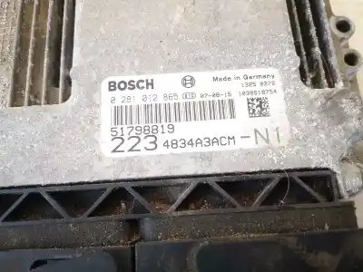 Second-hand car spare part ecu engine control for fiat doblo (119) 1.9 jtd elx / dynamic oem iam references 51798819  2234834a3acm, 0281012865