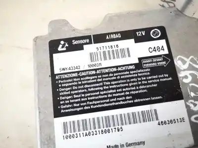 Автозапчастина б/у блок управління подушками безпеки для fiat stilo (192) 1.9 jtd / 1.9 jtd 115 active посилання на oem iam 51711816  5wk43342