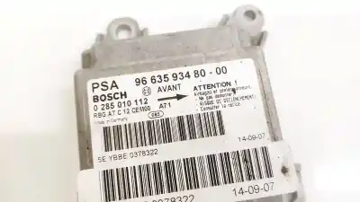 Second-hand car spare part airbag control unit for peugeot 207 1.4 16v vti cat (8fs / ep3) oem iam references 9663593480  9663593480-00, 0285010112