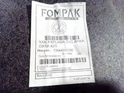 Автозапчасти б/у пластики за fiat doblo (119) 1.9 jtd elx / dynamic ссылки oem iam 7354434670e  