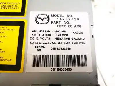 Second-hand car spare part audio system / radio cd for mazda 5 (cr) 2.0 cd (cr19) oem iam references cc9366ar0  