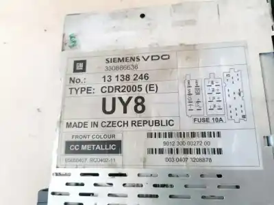 Second-hand car spare part audio system / radio cd for opel vectra c (z02) 2.2 dti 16v (f69) oem iam references 13138246  