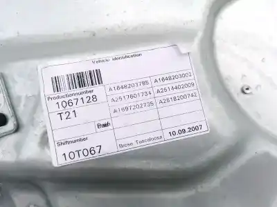 Second-hand car spare part driver left window regulator for mercedes clase r (w251) 3.0 cdi cat oem iam references a2518200742  a1648203002
