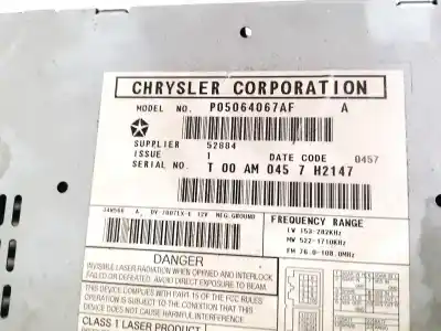 Автозапчастина б/у аудіо система / радіо cd для chrysler 300c (lx, le) 3.0 crd посилання на oem iam p05064067af  