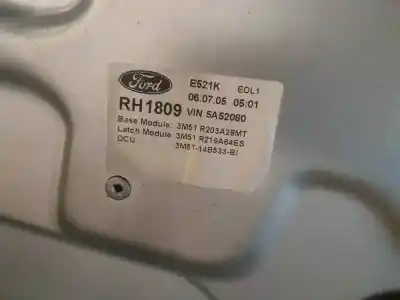 Second-hand car spare part passenger side right window regulator for ford c-max (cb3) 1.6 tdci cat oem iam references 3m51r203a28mt  3m51-r203a28mt