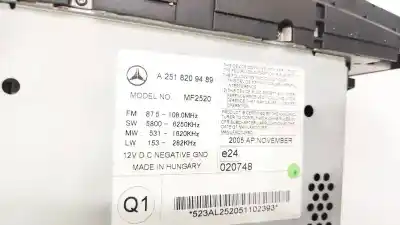 Second-hand car spare part audio system / radio cd for mercedes clase r (w251) 3.0 cdi cat oem iam references a2518209489  mf2520