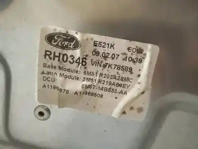 Автозапчастина б/у регулятор переднього правого скла для ford c-max (cb3) 1.6 tdci cat посилання на oem iam 6m51r203a28mc  3m51r219a64ey