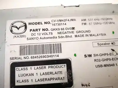 Peça sobressalente para automóvel em segunda mão sistema de áudio / rádio cd por mazda cx-5 2.2 turbodiesel cat referências oem iam gkk966dv0  