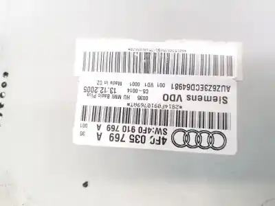 Автозапчасти б/у аудиосистема / радио cd за audi a6 c6 (4f2) 2.0 tdi ссылки oem iam 4f0035769a  4f0910769a
