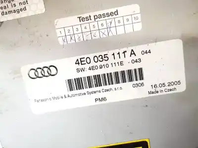 Second-hand car spare part audio system / radio cd for audi a6 avant (4f5) 3.0 tdi quattro oem iam references 4e0035111a  