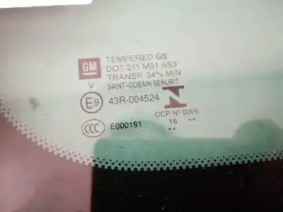 Peça sobressalente para automóvel em segunda mão vidro de custódia triangular traseiro esquerdo por opel crossland x 1.2 referências oem iam   