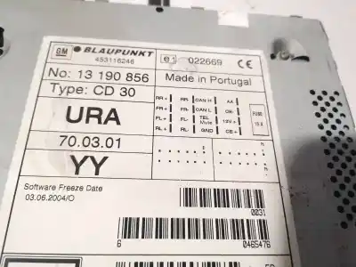 Second-hand car spare part audio system / radio cd for bmw 3 (e30) m3 2.3 oem iam references 13190856  e1022669, 453116246