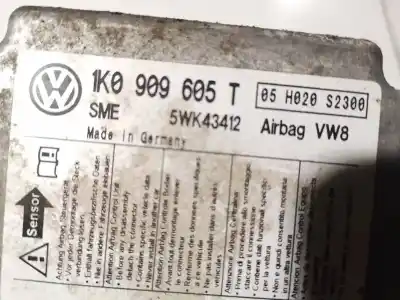 Peça sobressalente para automóvel em segunda mão centralina de airbag por skoda octavia ii (1z3) 1.6 tdi referências oem iam 1k0909605t  5wk43412