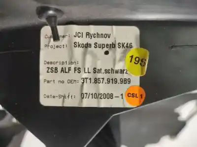 Автозапчастина б/у пластикler для skoda superb ii (3t4) 1.9 tdi посилання на oem iam 3t1857919b9  3t1.857.919.b9