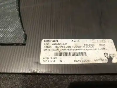 Автозапчастина б/у ковролін для nissan note (e11, ne11) 1.5 dci посилання на oem iam 8490949000  8490949000