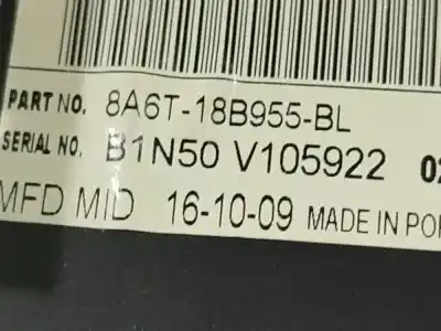 Pezzo di ricambio per auto di seconda mano display multifunzione per ford fiesta vi (cb1, ccn) 1.4 tdci riferimenti oem iam 8a6t18b955bl  8a6t-18b955-bl