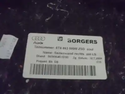 Peça sobressalente para automóvel em segunda mão plásticos por audi a5 cabriolet (8f7) 2.0 tdi referências oem iam 8t8863880m  