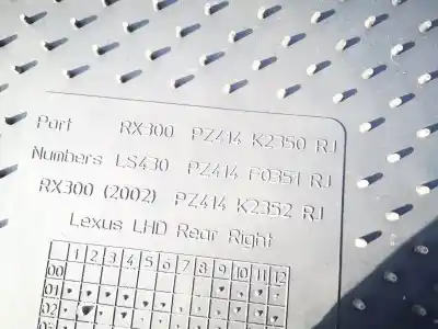 Автозапчасти б/у ковролин за lexus rx (_u3_) 400h (mhu38_) ссылки oem iam pz414k2350rj  pz414f0351rj