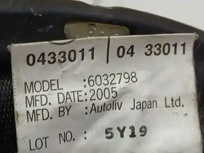 Peça sobressalente para automóvel em segunda mão cinto de segurança traseiro central por mazda 3 (bk) 1.6 di turbo referências oem iam 0433011  0433011, 04 33011