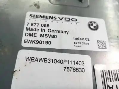 Tweedehands auto-onderdeel ecu motorcontroller voor bmw 3 (e90) 325 i oem iam-referenties 7577068  