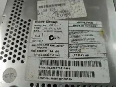 Peça sobressalente para automóvel em segunda mão sistema de áudio / rádio cd por bmw 3 (e90) 325 i referências oem iam 65129150109  65.12-9.150 109, 6968101