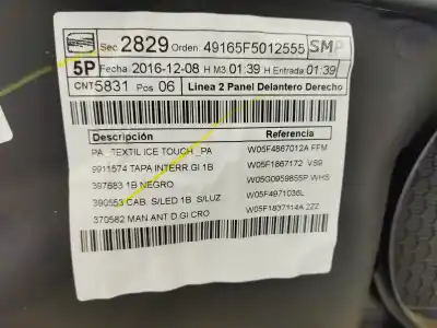 Автозапчасти б/у обивка передней правой двери за seat leon (5f1) 1.2 tsi ссылки oem iam 5f4867132  
