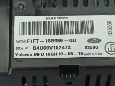 Second-hand car spare part multifunction display for ford c-max ii (dxa/cb7, dxa/ceu) 1.0 ecoboost oem iam references f1ft18b955gd  