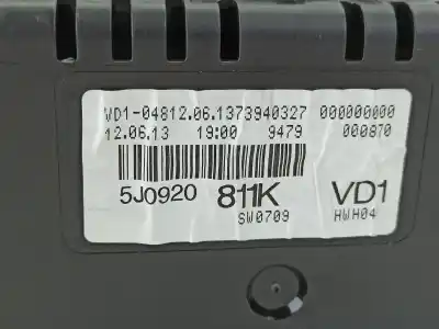 Second-hand car spare part dashboard for skoda fabia ii (542) 1.6 tdi oem iam references 5j0920811k  