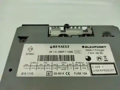 Автозапчасти б/у аудиосистема / радио cd за renault fluence (l3_) 1.5 dci (l30b) ссылки oem iam 281159389r  