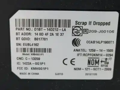 İkinci el araba yedek parçası elektronik modül için ford fiesta (ccn) ambiente oem iam referansları d1bt14d212la  