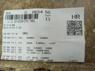 İkinci el araba yedek parçası arka sol kapi kaplamasi için volkswagen golf vii (5g1, bq1, be1, be2) 2.0 r 4motion oem iam referansları 5g6867212hh  
