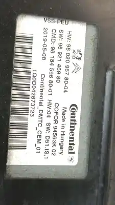 Автозапчастина б/у блок управління пуск/стоп для peugeot 508 sw ii (fc_, fj_, f4_) 2.0 bluehdi 160 посилання на oem iam 980209678004  