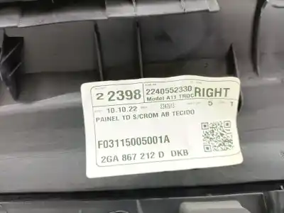 Автозапчастина б/у обликка задніх правіх дверей для volkswagen t-roc (a11, d11) 1.0 tsi посилання на oem iam 2ga867212  