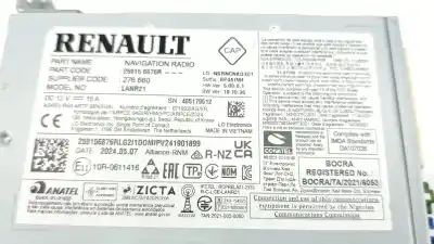 Автозапчасти б/у аудиосистема / радио cd за renault austral tce 130 ссылки oem iam 259156876r  