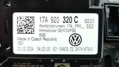 İkinci el araba yedek parçası enstrüman paneli için volkswagen t-roc (a11, d11) 1.0 tsi oem iam referansları 17a920320c  