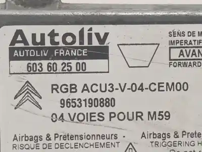 Автозапчасти б/у блок управления подушками безопасности за citroen berlingo 1.9 d multispace ссылки oem iam 603602500  9653190880