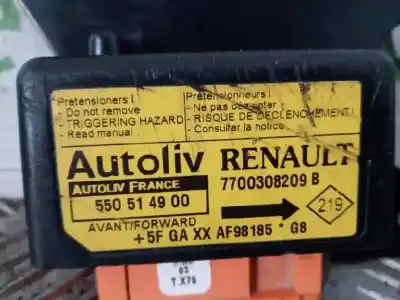 Second-hand car spare part airbag control unit for renault kangoo (f/kc0) 1.9 diesel 54 cv / 40 kw oem iam references  550514900 7700308209b