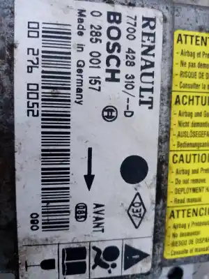 Second-hand car spare part airbag control unit for renault clio ii fase i (b/cbo) 1.2 oem iam references 8200098401 0285001157 7700428310