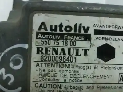 Автозапчастина б/у блок управління подушками безпеки для renault kangoo (f/kc0) 1.9 diesel 64 cv / 47 kw посилання на oem iam 550514900