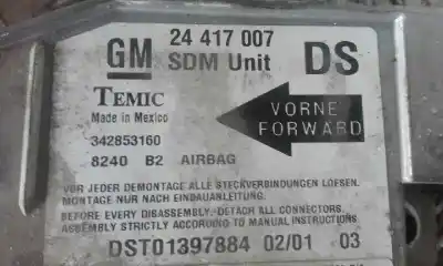 Piesă de schimb auto la mâna a doua Unitate De Control Airbag pentru OPEL CORSA C Comfort Referințe OEM IAM 342853160  