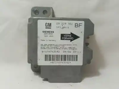 İkinci el araba yedek parçası hava yastigi kontrol ünitesi için opel astra g fastback (t98) 1.7 dti 16v (f08, f48) oem iam referansları 09229302