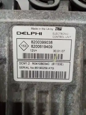 Second-hand car spare part ecu engine control for renault clio iii expression oem iam references 8200399038  8200619409