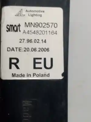 Second-hand car spare part right tailgate light for smart forfour (454) 1.5 cdi (454.000) oem iam references 4548201064  