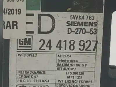 Peça sobressalente para automóvel em segunda mão módulo eletrônico por opel combo familiar referências oem iam 24418927  5wk4763