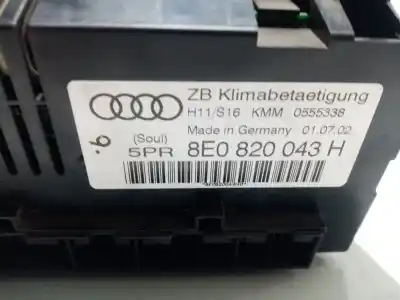 Автозапчастина б/у контроль опалення / кондиціонації для audi a4 b6 avant (8e5) 2.5 tdi quattro посилання на oem iam 8e0820043h  