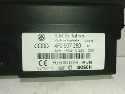 Pezzo di ricambio per auto di seconda mano modulo elettronico per audi a6 c6 (4f2) 2.0 tdi riferimenti oem iam 4f0907280 f005s00099 4f0910280