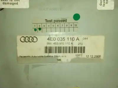 Peça sobressalente para automóvel em segunda mão sistema de áudio / rádio cd por audi a6 c6 (4f2) 2.0 tdi referências oem iam 4e0035110a  4e0910110a