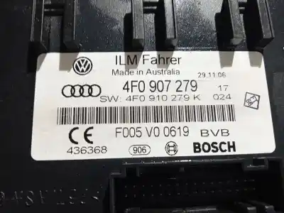 Pezzo di ricambio per auto di seconda mano modulo elettronico per audi a6 c6 (4f2) 2.0 tdi riferimenti oem iam 4f0907279 4f0910279k f005v00619 Pezzo di ricambio per auto di seconda mano modulo elettronico per audi a6 c6 (4f2) 2.0 tdi riferimenti oem iam 4f0907279 4f0910279k f005v00619