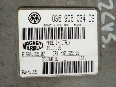 Pièce détachée automobile d'occasion calculateur moteur ecu pour seat toledo ii (1m2) 1.6 16v références oem iam 036906034ds 6160066907 iaw4mv.d5