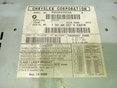 Автозапчастина б/у аудіо система / радіо cd для dodge caliber 2.0 crd посилання на oem iam p05064362aa  